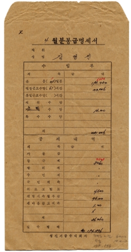 초창기 직원 월급 봉투